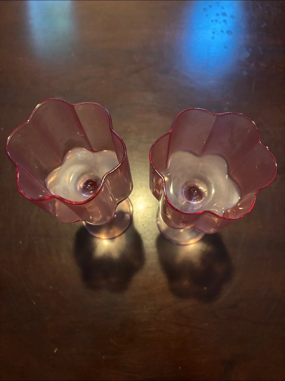 Uniquely Yours Set of 2 Pink Wine Glasses NWOT